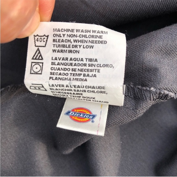 Dickies Mens Long Sleeve Flap Chest Pockets Button Down Gray Work Shirt L - Picture 12 of 13